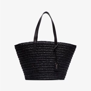 Saint Laurent panier raffia tote